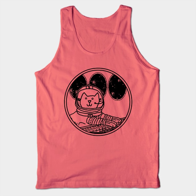 Space Captain Yellow Cat In Control Line Drawing Tank Top by ellenhenryart